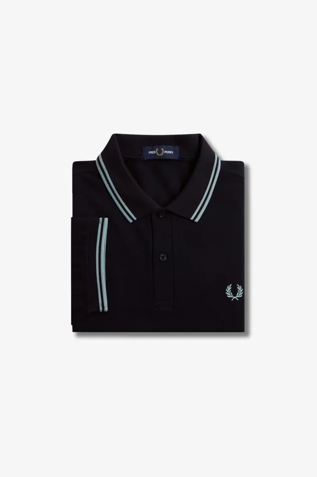 Men The Fred Perry Shirt Fred Perry M3600 Navysilver Bluesilver Blue