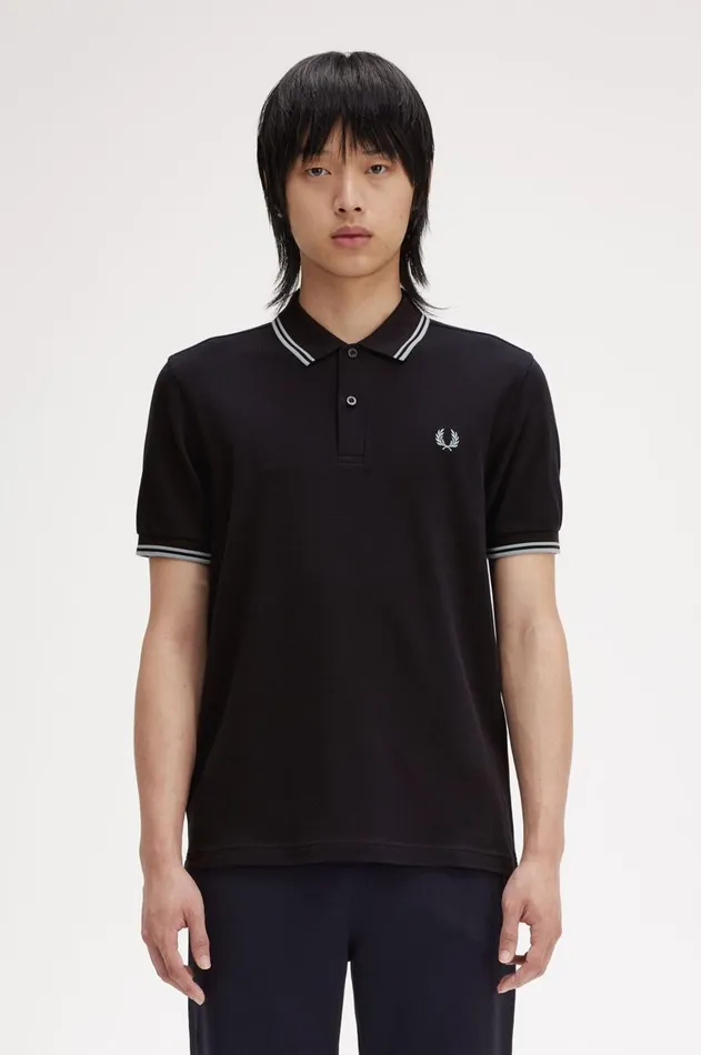 Men The Fred Perry Shirt Fred Perry M3600 Navysilver Bluesilver Blue