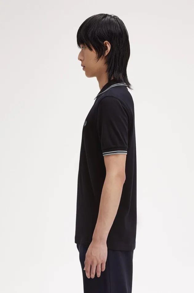Men The Fred Perry Shirt Fred Perry M3600 Navysilver Bluesilver Blue