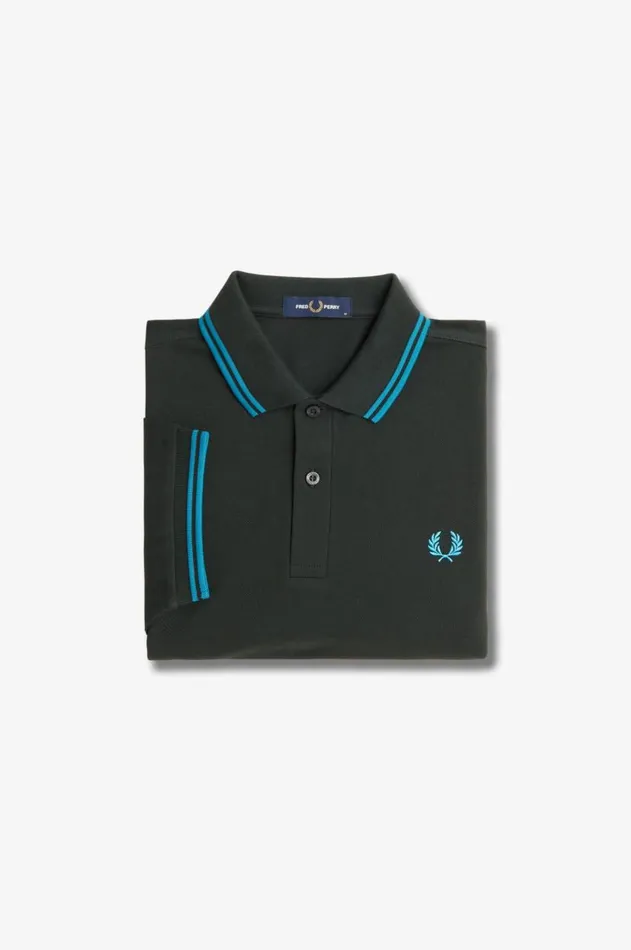 Men The Fred Perry Shirt Fred Perry M3600 Night Greenrunaway Bay Oceanrunaway Bay Ocean