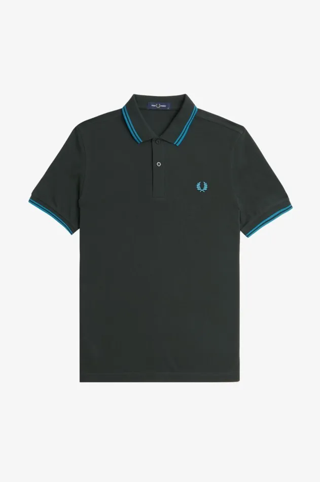 Men The Fred Perry Shirt Fred Perry M3600 Night Greenrunaway Bay Oceanrunaway Bay Ocean