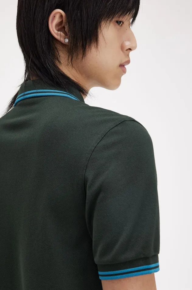 Men The Fred Perry Shirt Fred Perry M3600 Night Greenrunaway Bay Oceanrunaway Bay Ocean