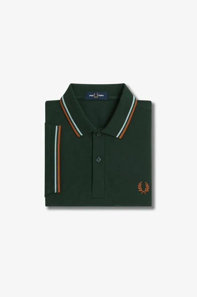 Men The Fred Perry Shirt Fred Perry M3600 Night Greensilver Bluemarmalade