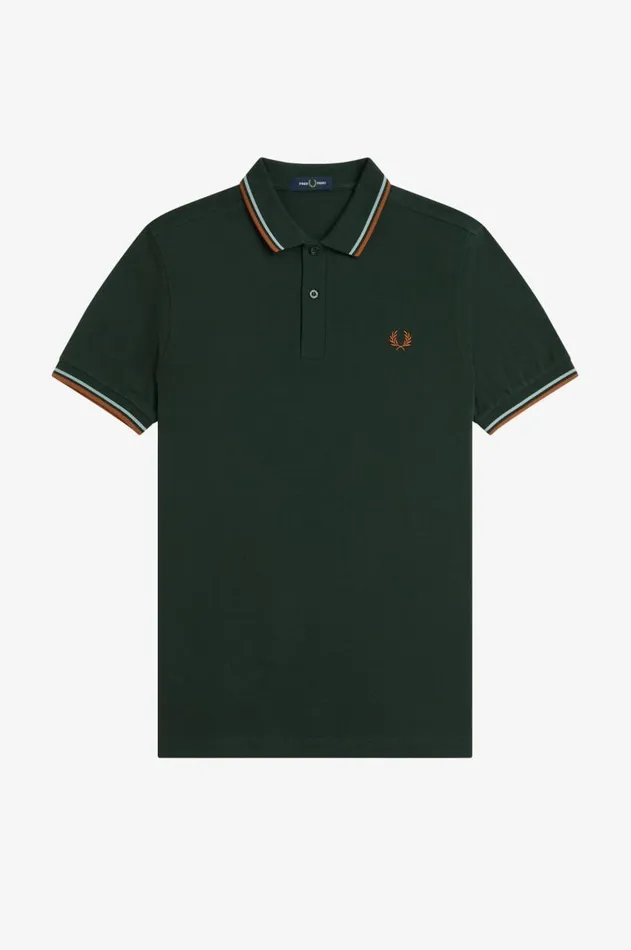 Men The Fred Perry Shirt Fred Perry M3600 Night Greensilver Bluemarmalade