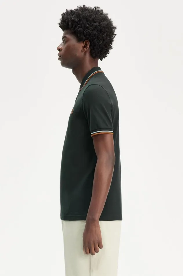 Men The Fred Perry Shirt Fred Perry M3600 Night Greensilver Bluemarmalade