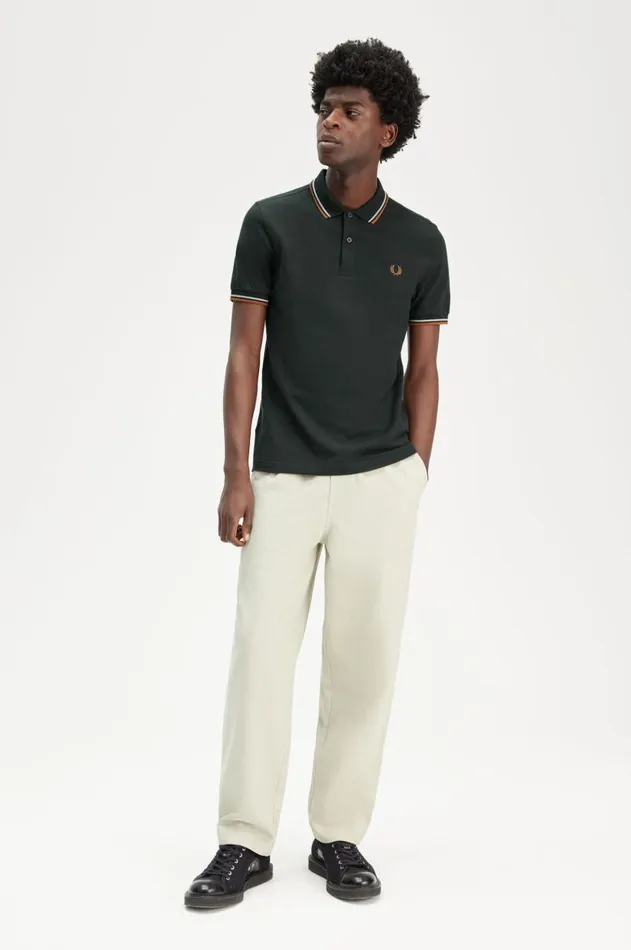 Men The Fred Perry Shirt Fred Perry M3600 Night Greensilver Bluemarmalade