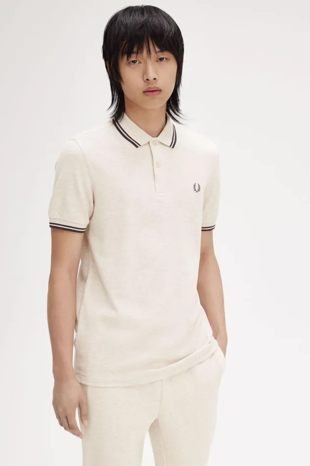 Men The Fred Perry Shirt Fred Perry M3600 Porridge Marlanchor Greyanchor Grey