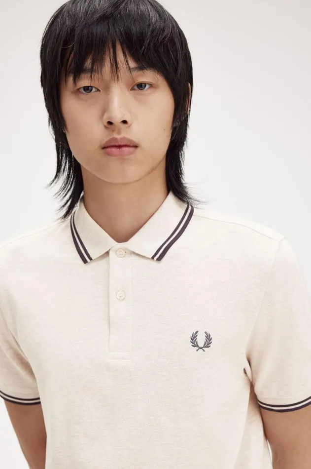 Men The Fred Perry Shirt Fred Perry M3600 Porridge Marlanchor Greyanchor Grey