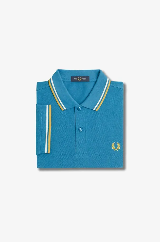 Men The Fred Perry Shirt Fred Perry M3600 Runaway Bay Oceansnow Whitehoneycomb