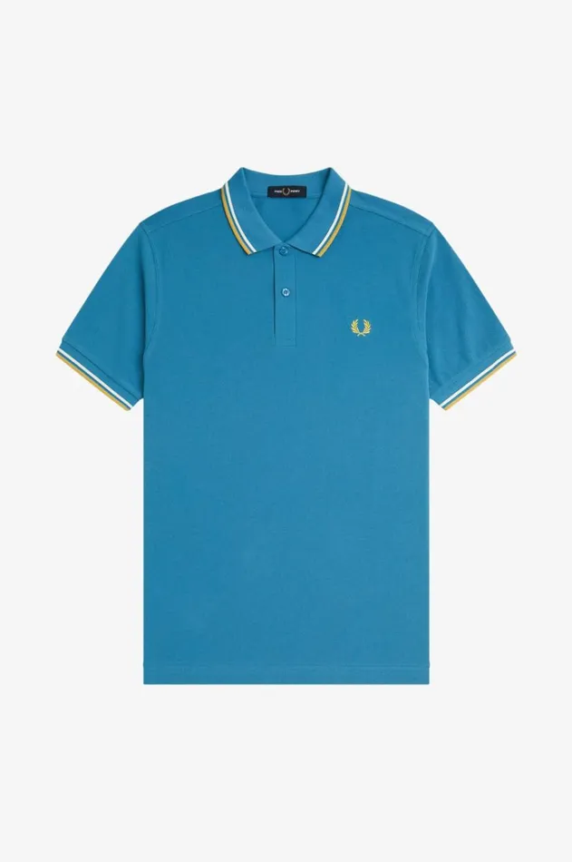 Men The Fred Perry Shirt Fred Perry M3600 Runaway Bay Oceansnow Whitehoneycomb