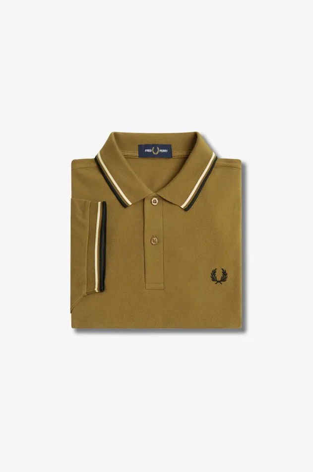 Men The Fred Perry Shirt Fred Perry M3600 Shaded Stoneice Creamblack