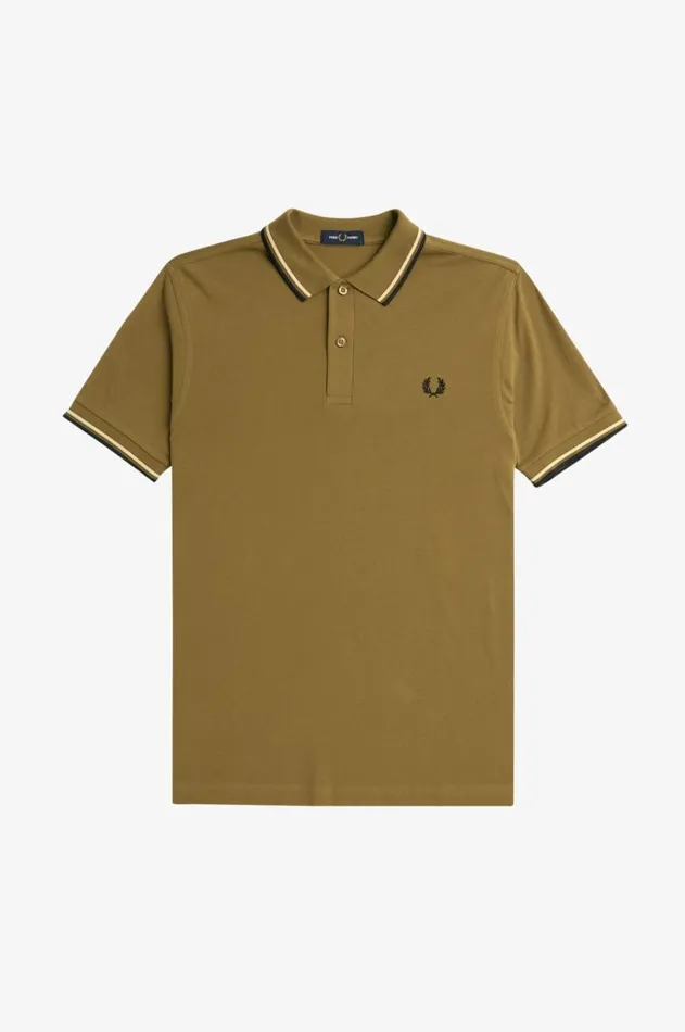 Men The Fred Perry Shirt Fred Perry M3600 Shaded Stoneice Creamblack