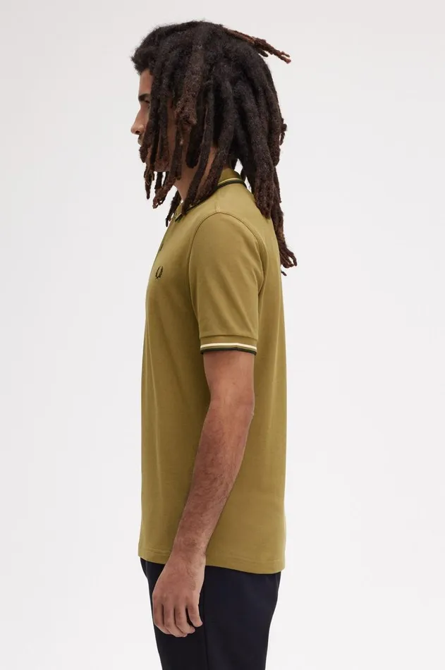 Men The Fred Perry Shirt Fred Perry M3600 Shaded Stoneice Creamblack
