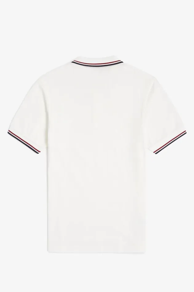 Men The Fred Perry Shirt Fred Perry M3600 Snow Whiteburnt Rednavy