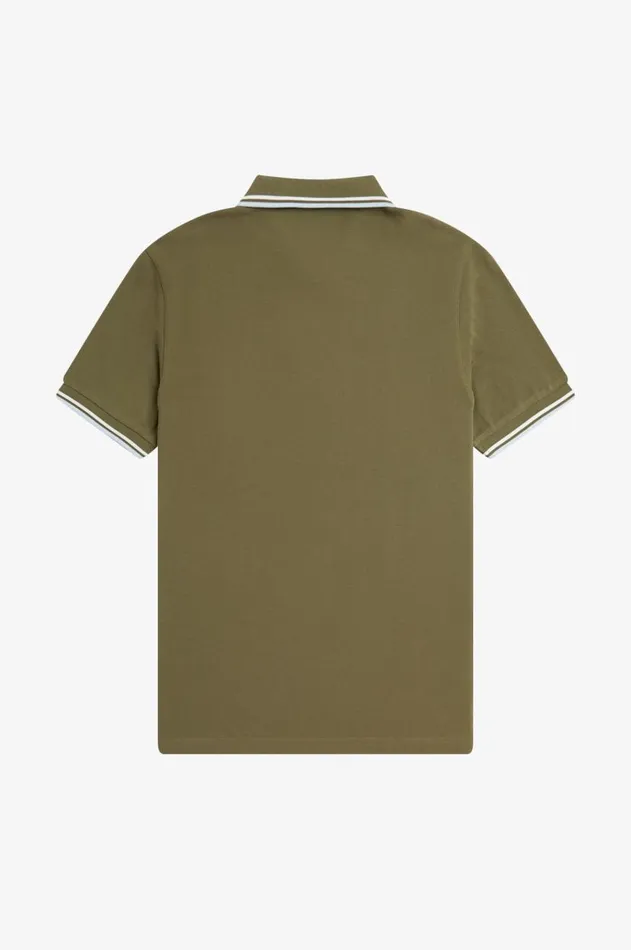 Men The Fred Perry Shirt Fred Perry M3600 Uniform Greensnow Whitelight Ice