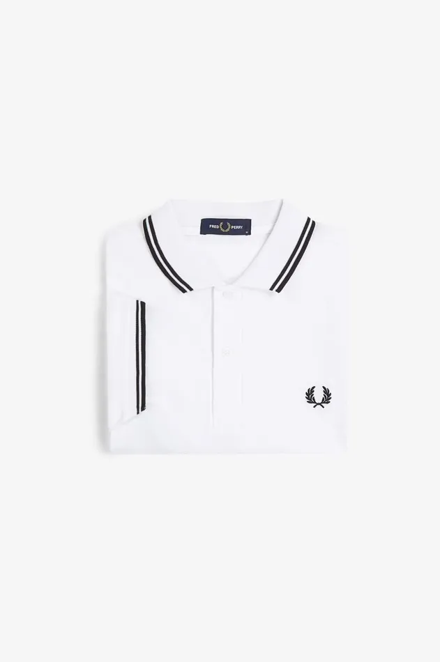 Men The Fred Perry Shirt Fred Perry M3600 Whiteblackblack