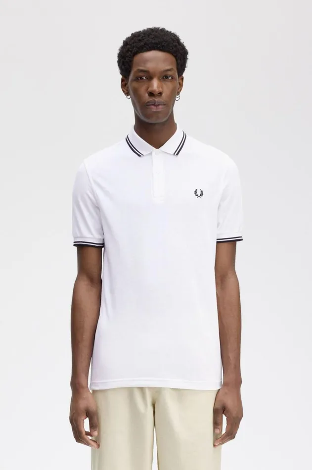 Men The Fred Perry Shirt Fred Perry M3600 Whiteblackblack