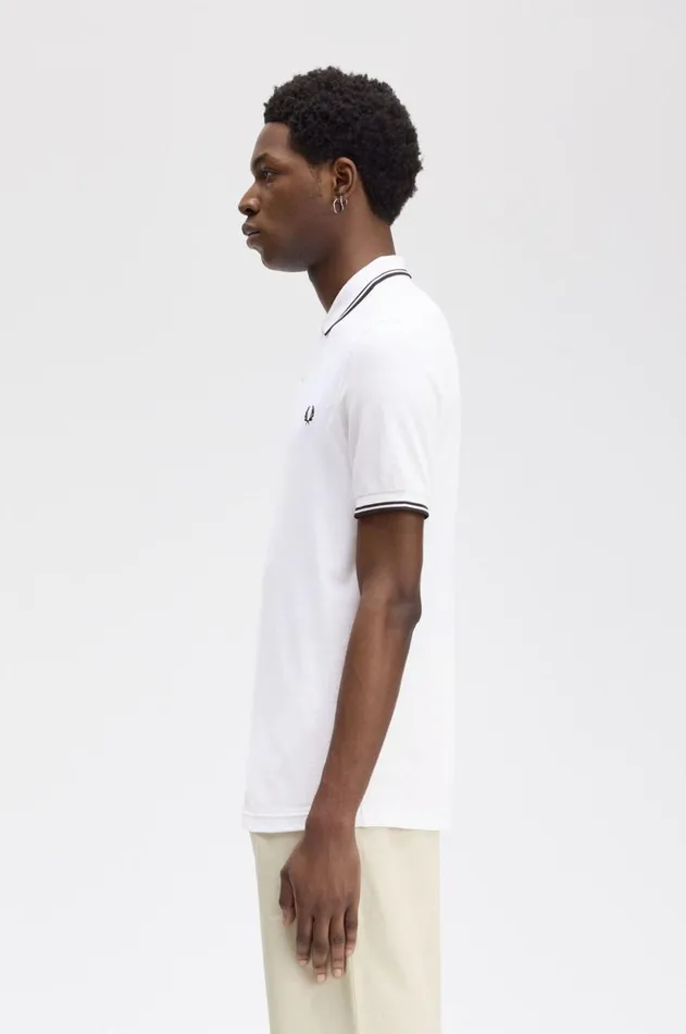 Men The Fred Perry Shirt Fred Perry M3600 Whiteblackblack