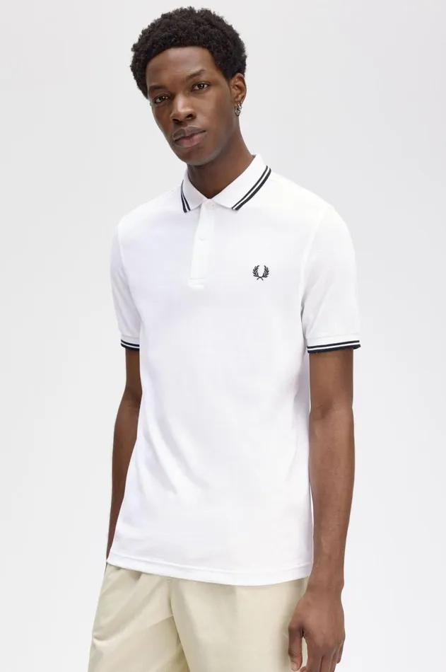 Men The Fred Perry Shirt Fred Perry M3600 Whiteblackblack