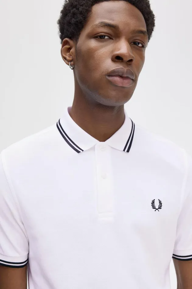 Men The Fred Perry Shirt Fred Perry M3600 Whiteblackblack