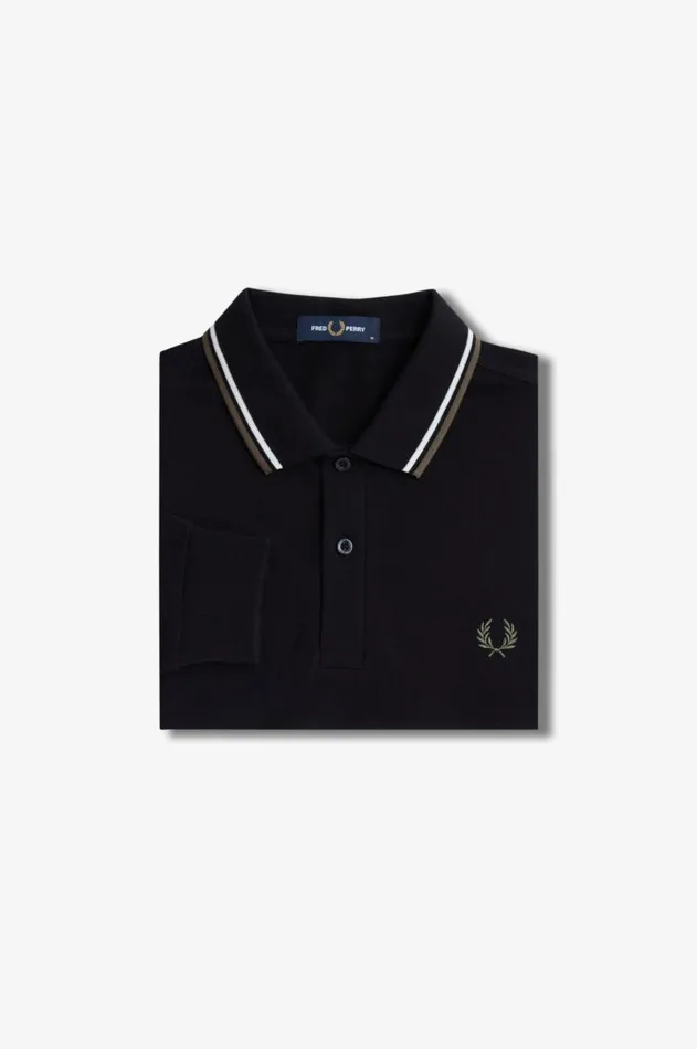 Men The Fred Perry Shirt Fred Perry M3636 Blackecrulaurel Wreath Green