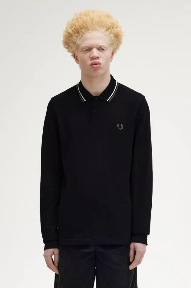 Men The Fred Perry Shirt Fred Perry M3636 Blackecrulaurel Wreath Green