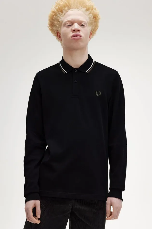 Men The Fred Perry Shirt Fred Perry M3636 Blackecrulaurel Wreath Green