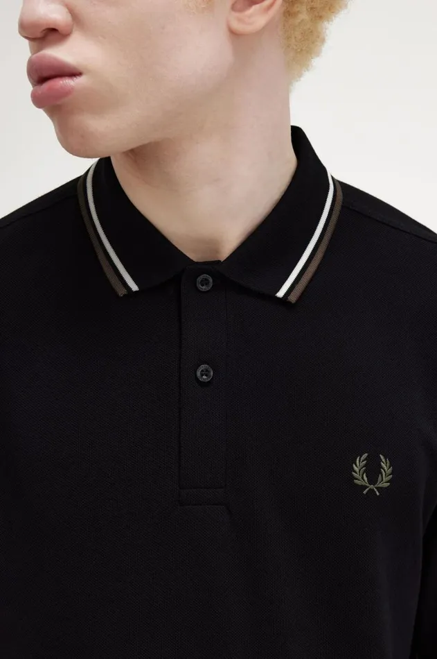 Men The Fred Perry Shirt Fred Perry M3636 Blackecrulaurel Wreath Green