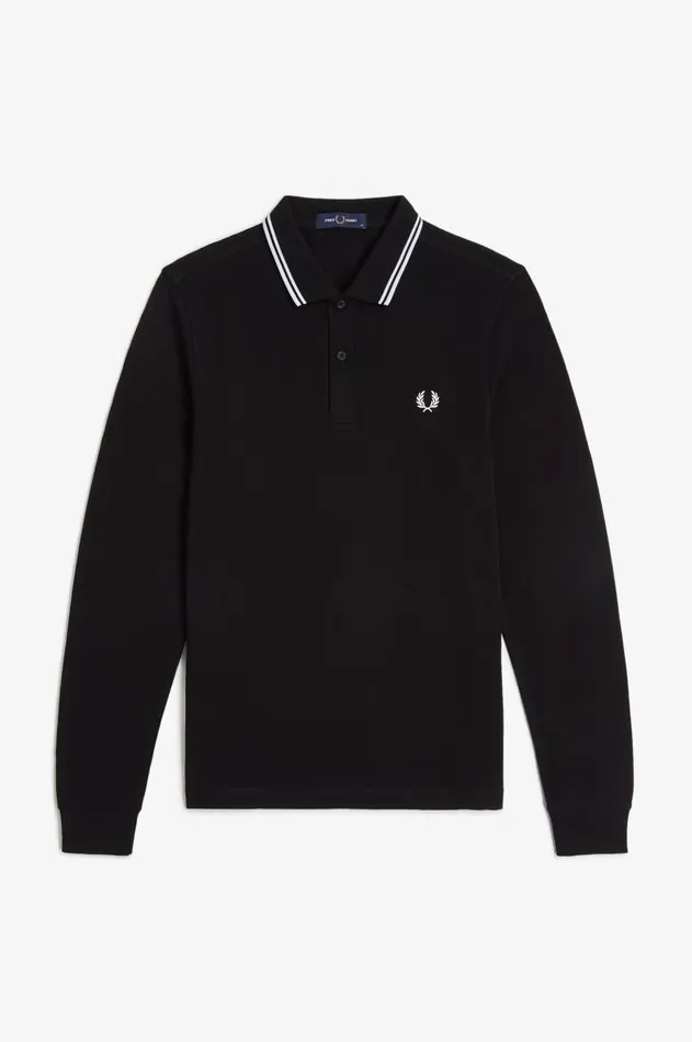 Men The Fred Perry Shirt Fred Perry M3636 Blackwhitewhite