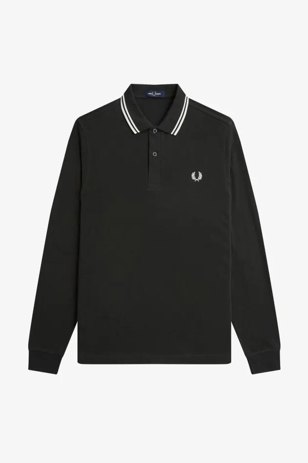 Men The Fred Perry Shirt Fred Perry M3636 Night Greensnow Whitesnow White