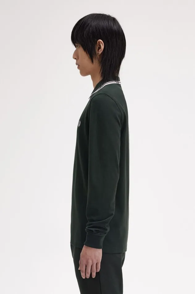 Men The Fred Perry Shirt Fred Perry M3636 Night Greensnow Whitesnow White