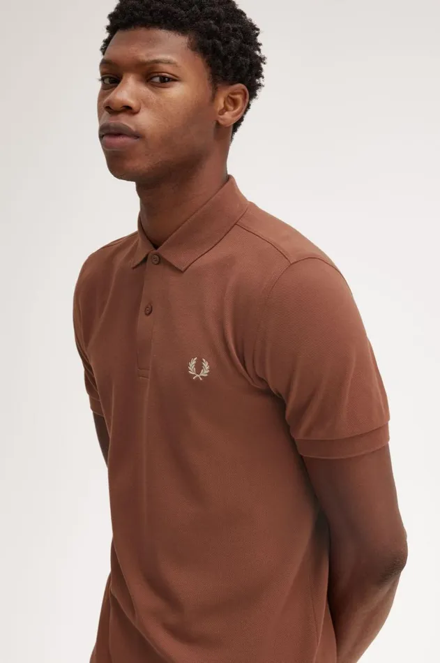 Men The Fred Perry Shirt Fred Perry M6000 Whisky Brownporridge Marl