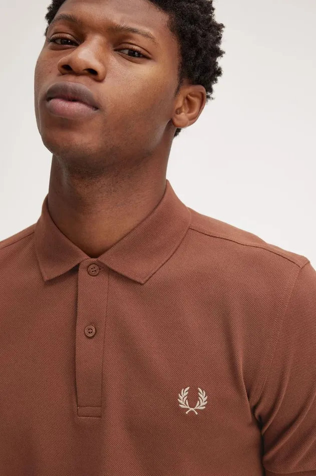 Men The Fred Perry Shirt Fred Perry M6000 Whisky Brownporridge Marl