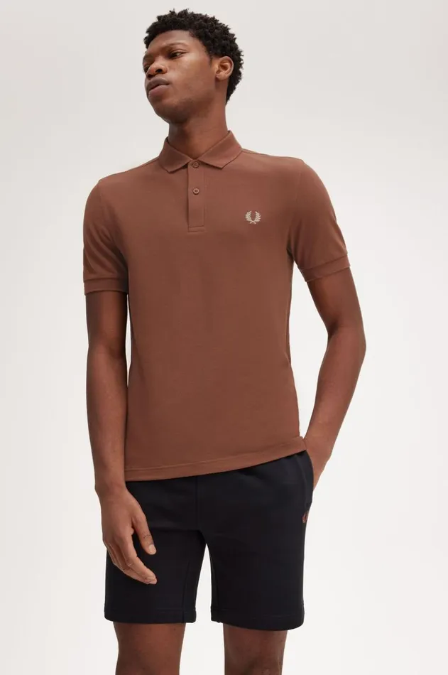 Men The Fred Perry Shirt Fred Perry M6000 Whisky Brownporridge Marl