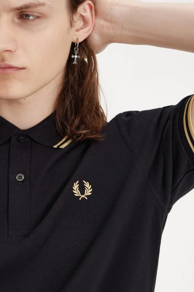 Men The Fred Perry Shirt Fred Perry Osaka M12 Blackchampagnechampagne