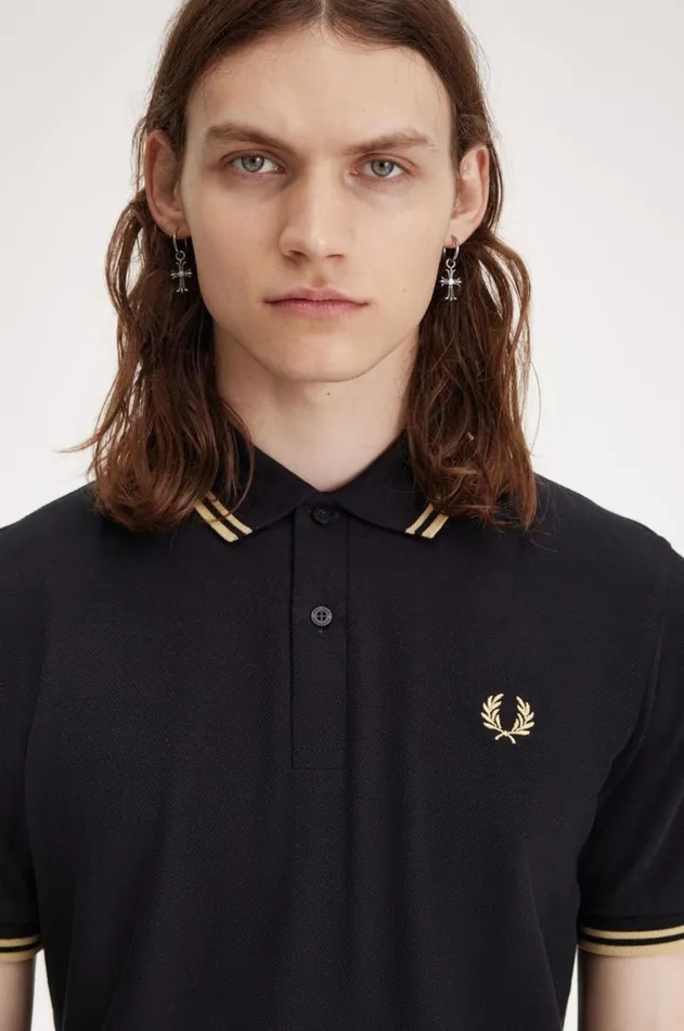 Men The Fred Perry Shirt Fred Perry Osaka M12 Blackchampagnechampagne