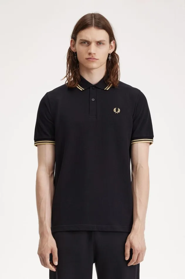 Men The Fred Perry Shirt Fred Perry Osaka M12 Blackchampagnechampagne