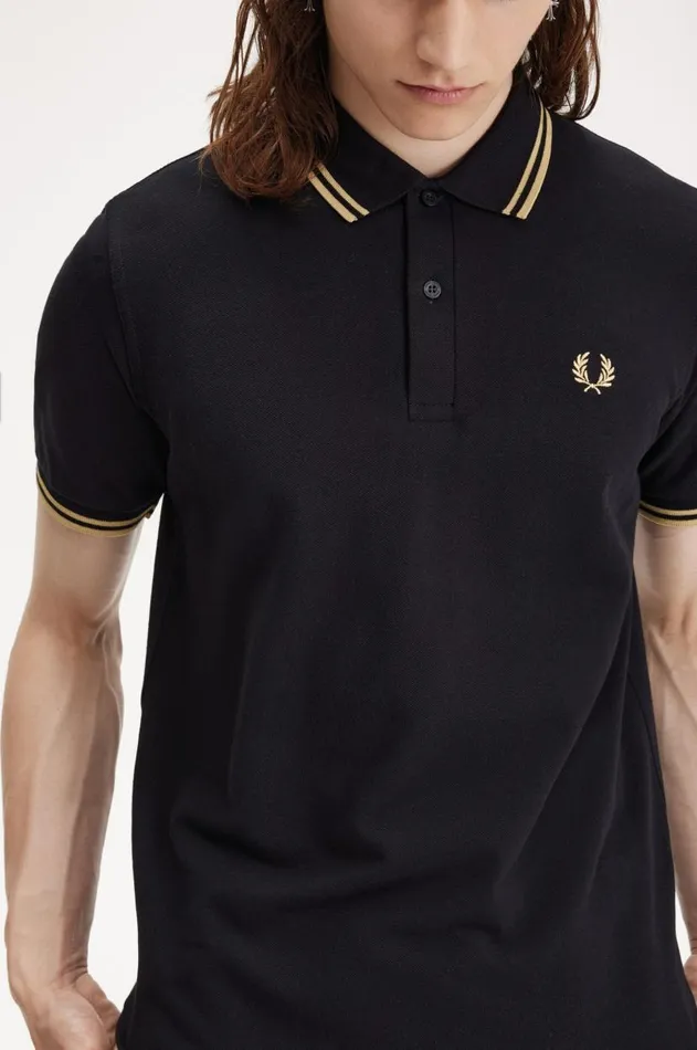 Men The Fred Perry Shirt Fred Perry Osaka M12 Blackchampagnechampagne