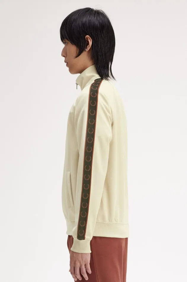 Men Track Jackets Fred Perry Contrast Tape Track Jacket Oatmealwhisky Brown