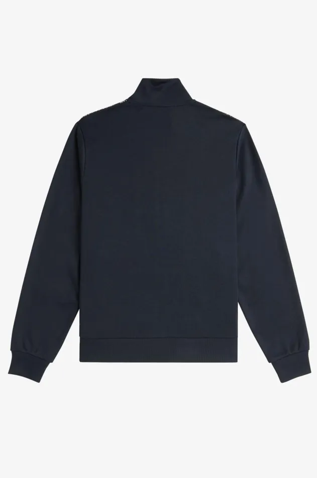 Men Track Jackets Fred Perry Knitted Panel Track Jacket Navy