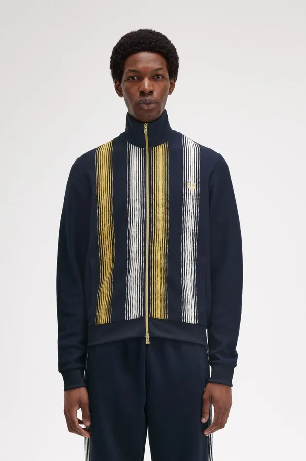 Men Track Jackets Fred Perry Ombre Stripe Track Jacket Navy