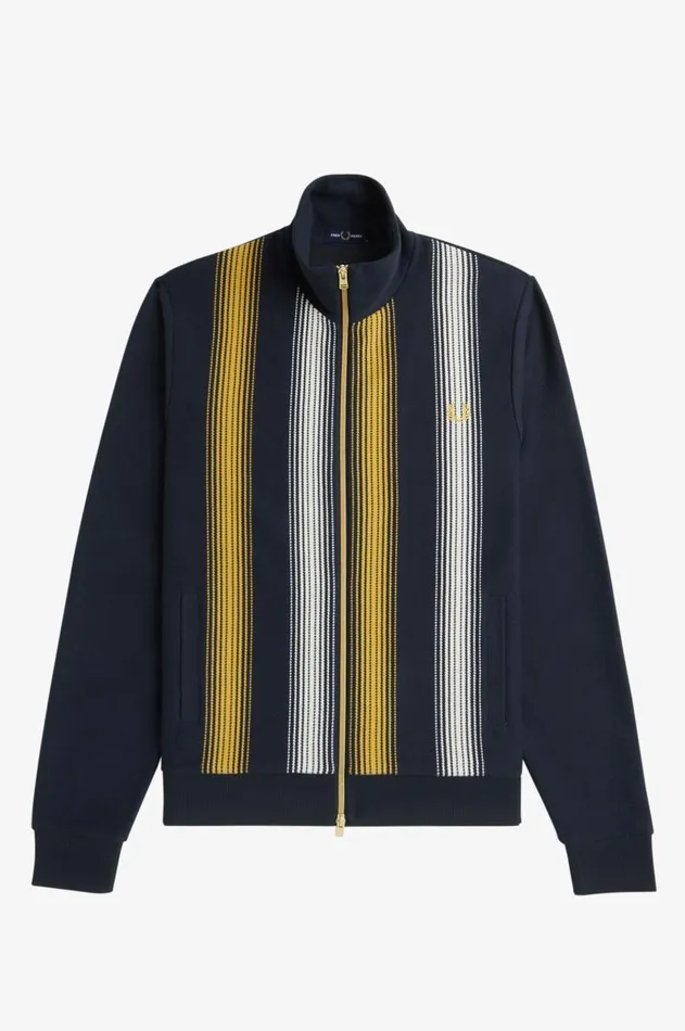 Men Track Jackets Fred Perry Ombre Stripe Track Jacket Navy