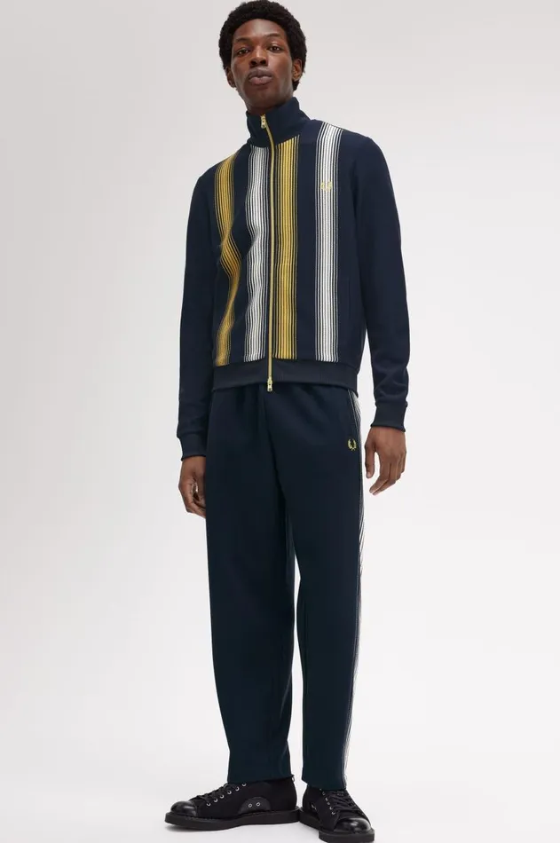 Men Track Jackets Fred Perry Ombre Stripe Track Jacket Navy