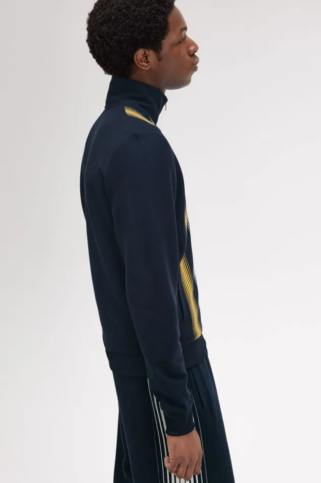 Men Track Jackets Fred Perry Ombre Stripe Track Jacket Navy