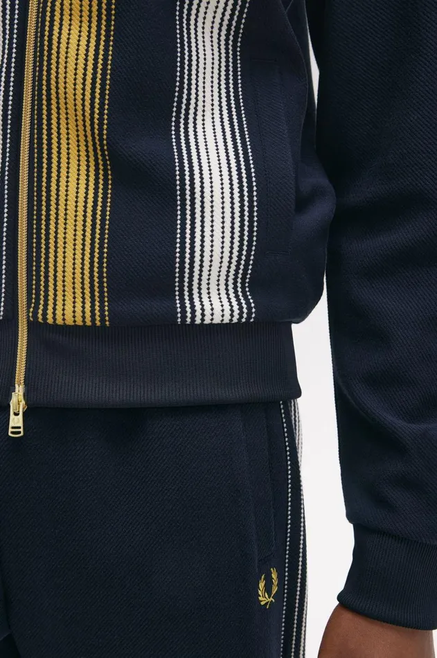 Men Track Jackets Fred Perry Ombre Stripe Track Jacket Navy