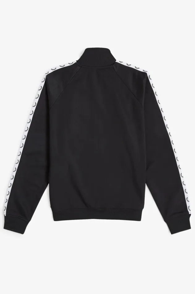 Men Track Jackets Fred Perry Taped Track Jacket Black