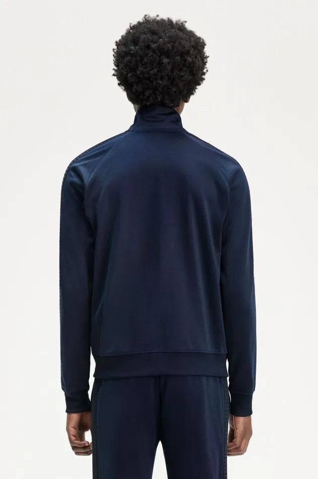 Men Track Jackets Fred Perry Taped Track Jacket Dark Carbon