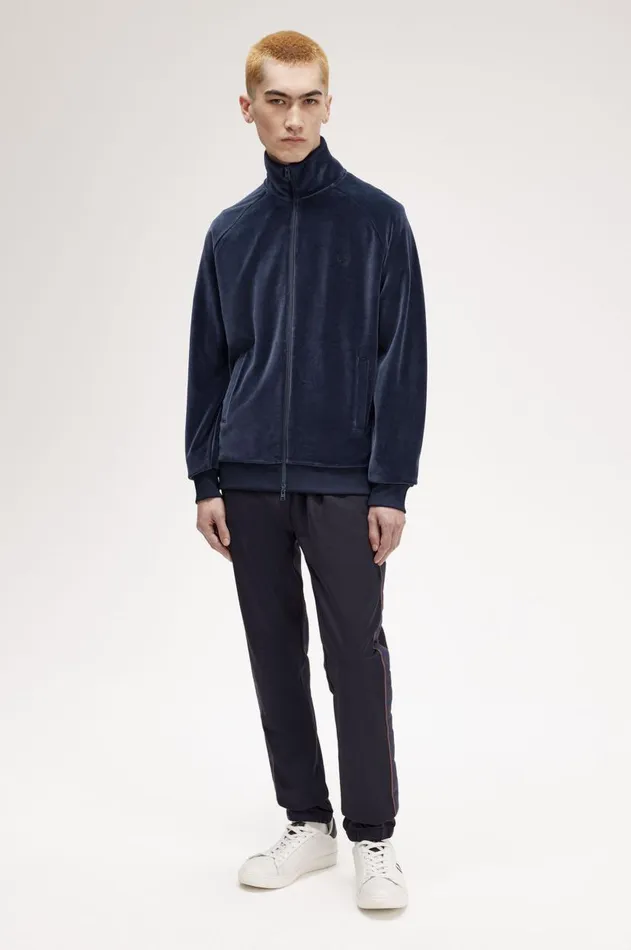 Men Track Jackets Fred Perry Track Jacket Dark Carbon