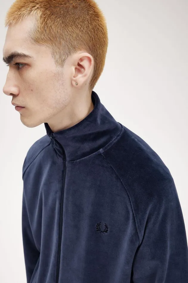 Men Track Jackets Fred Perry Track Jacket Dark Carbon