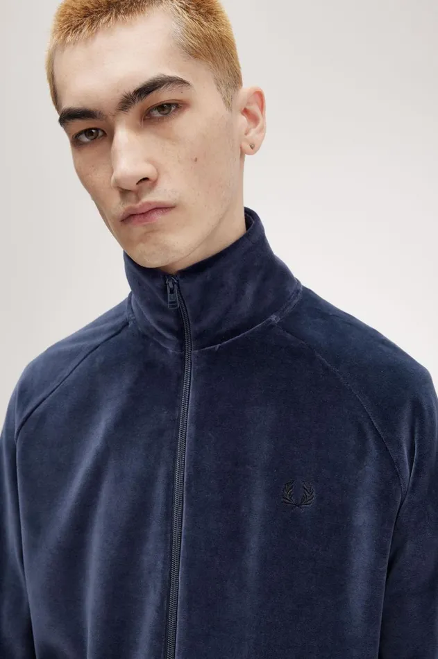 Men Track Jackets Fred Perry Track Jacket Dark Carbon